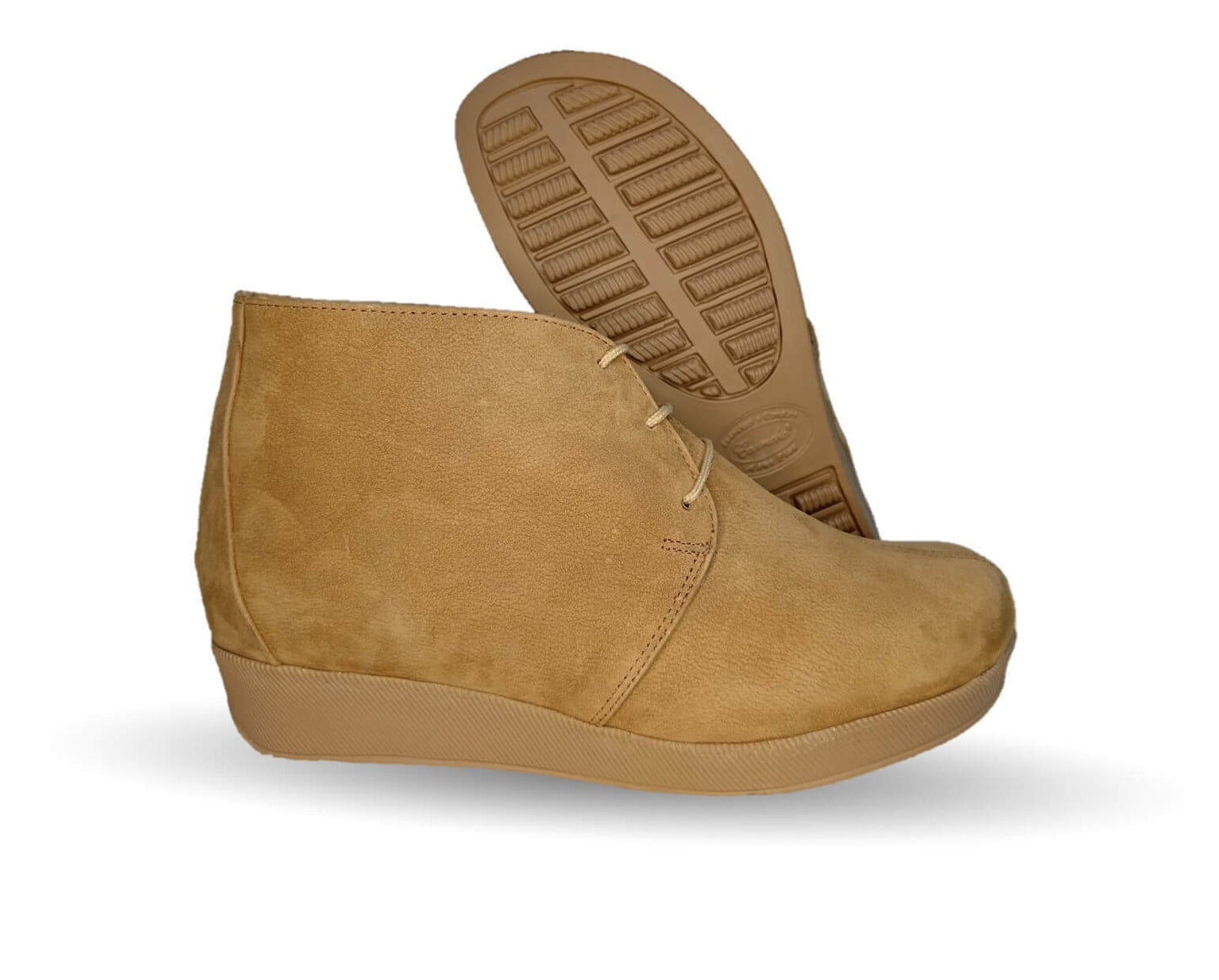 Zapato tipo Botín de Confort y Casual de piel de ternera con Shock Point Capricho 5142 Nobuck Topo para mujer