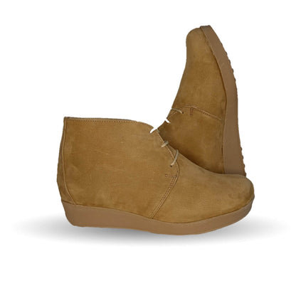 Zapato tipo Botín de Confort y Casual de piel de ternera con Shock Point Capricho 5142 Nobuck Topo para mujer