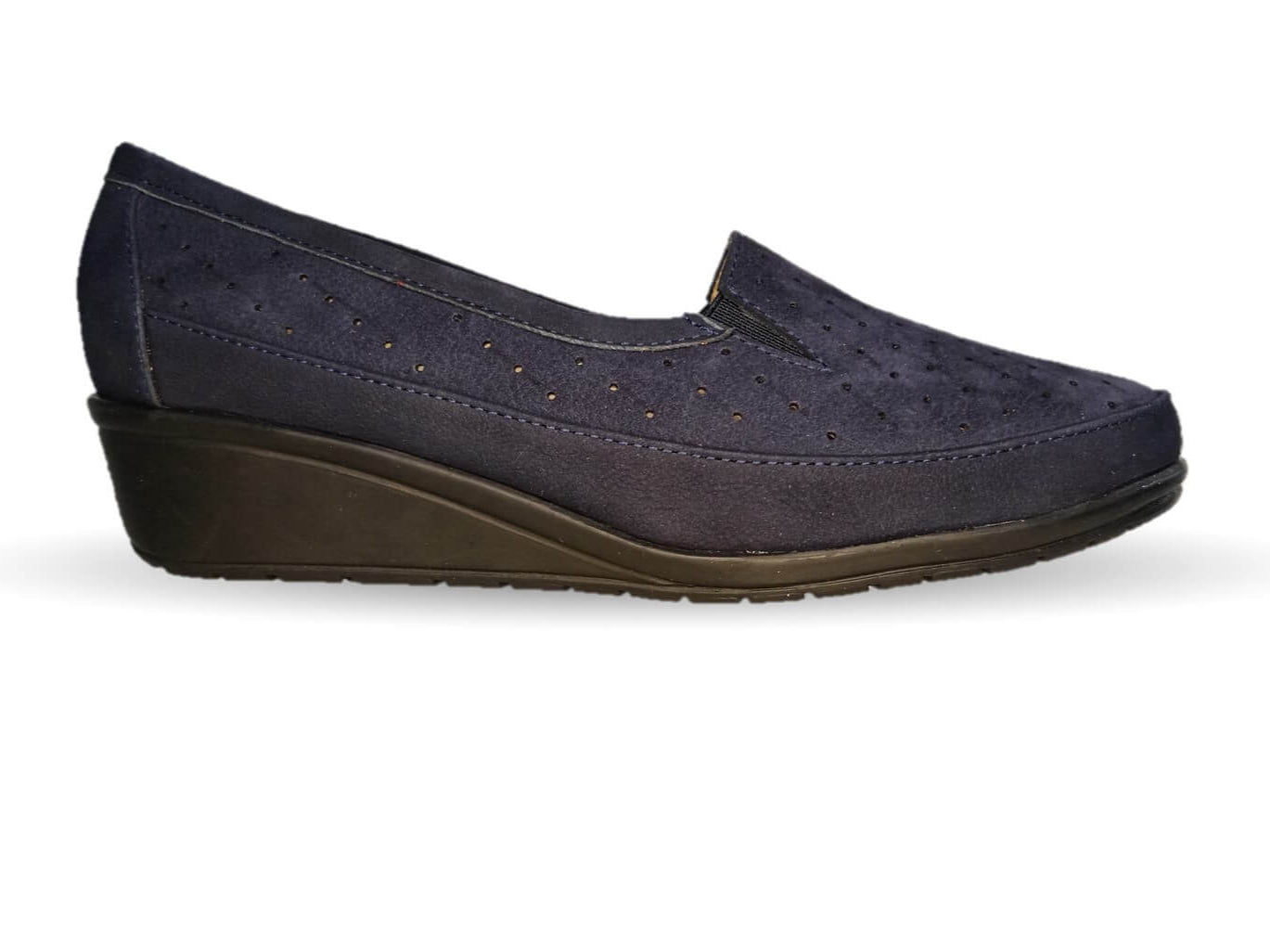 Zapato de Confort y Casual de piel de ternera con Shock Point Capricho 6041 Nobuck Azul para mujer