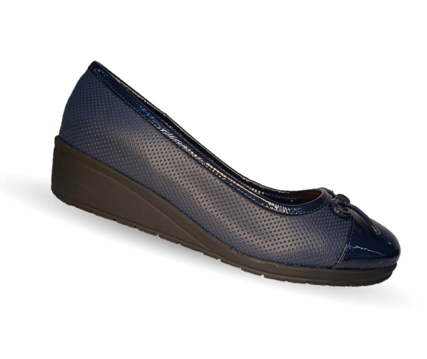 Zapato de Confort y Casual de piel de ternera con Shock Point Capricho 6129 Azul Marino para mujer