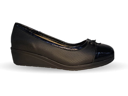 Zapato de Confort y Casual de piel de ternera con Shock Point Capricho 6129 Negro para mujer
