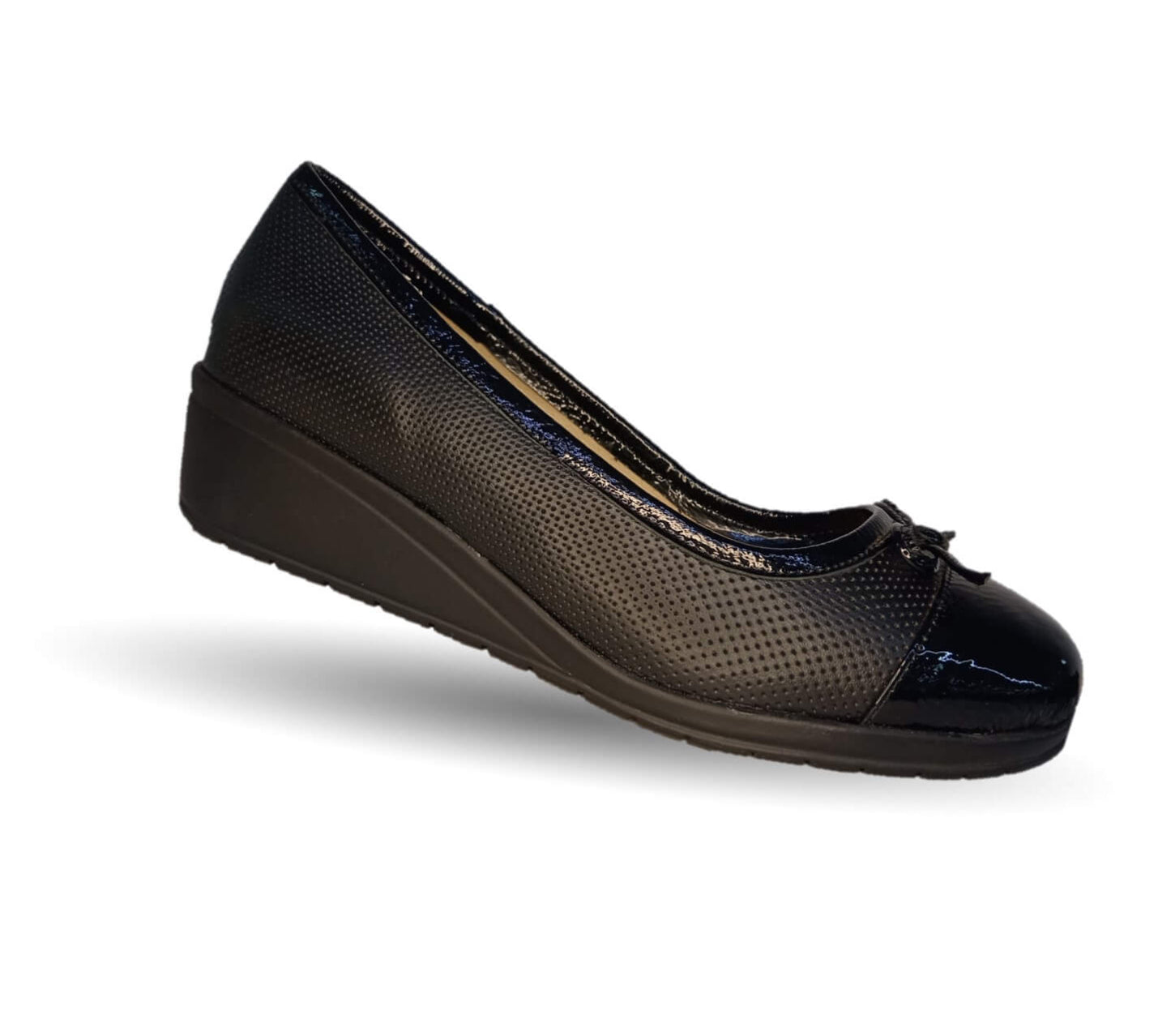 Zapato de Confort y Casual de piel de ternera con Shock Point Capricho 6129 Negro para mujer