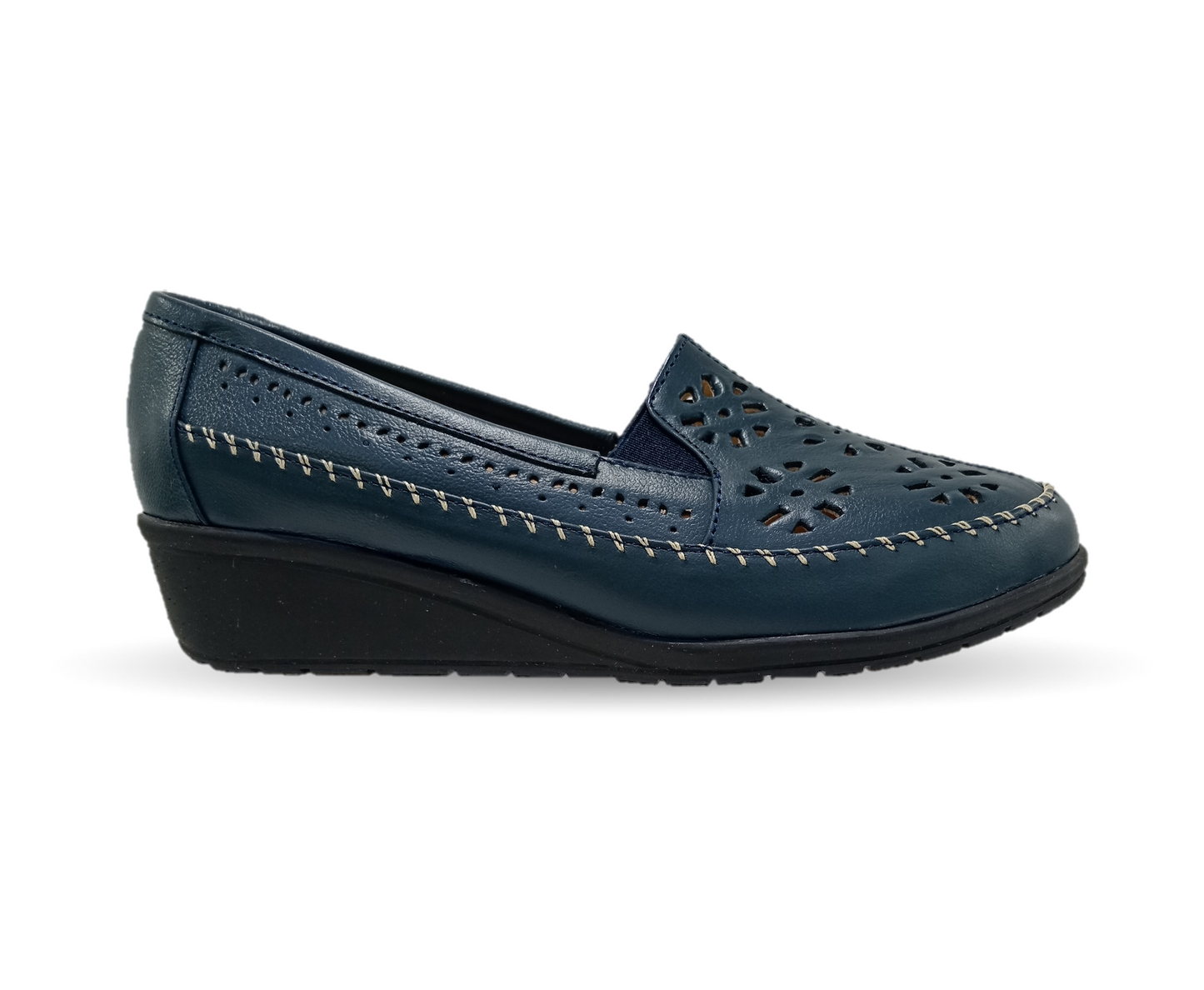 Zapato de Confort y Casual de piel de ternera con Shock Point Capricho 6254 Marino para mujer