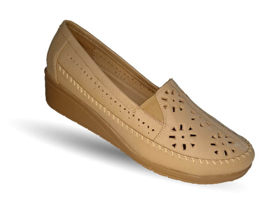 Zapato de Confort y Casual de piel de ternera con Shock Point Capricho 6254 Roca para mujer