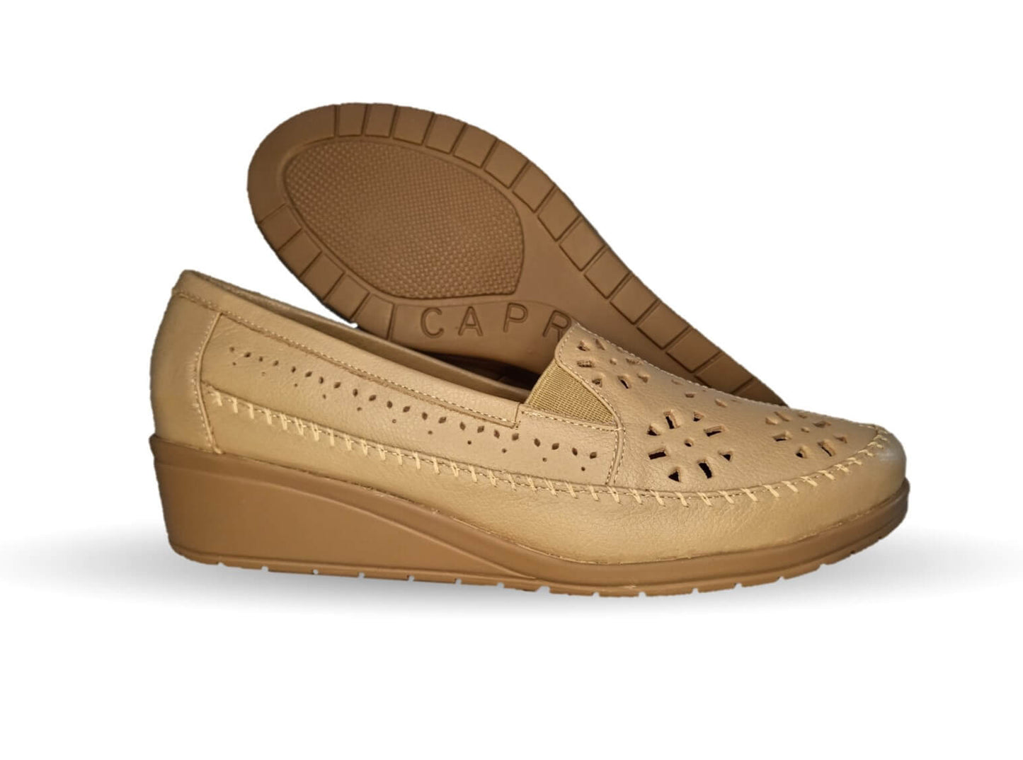 Zapato de Confort y Casual de piel de ternera con Shock Point Capricho 6254 Roca para mujer