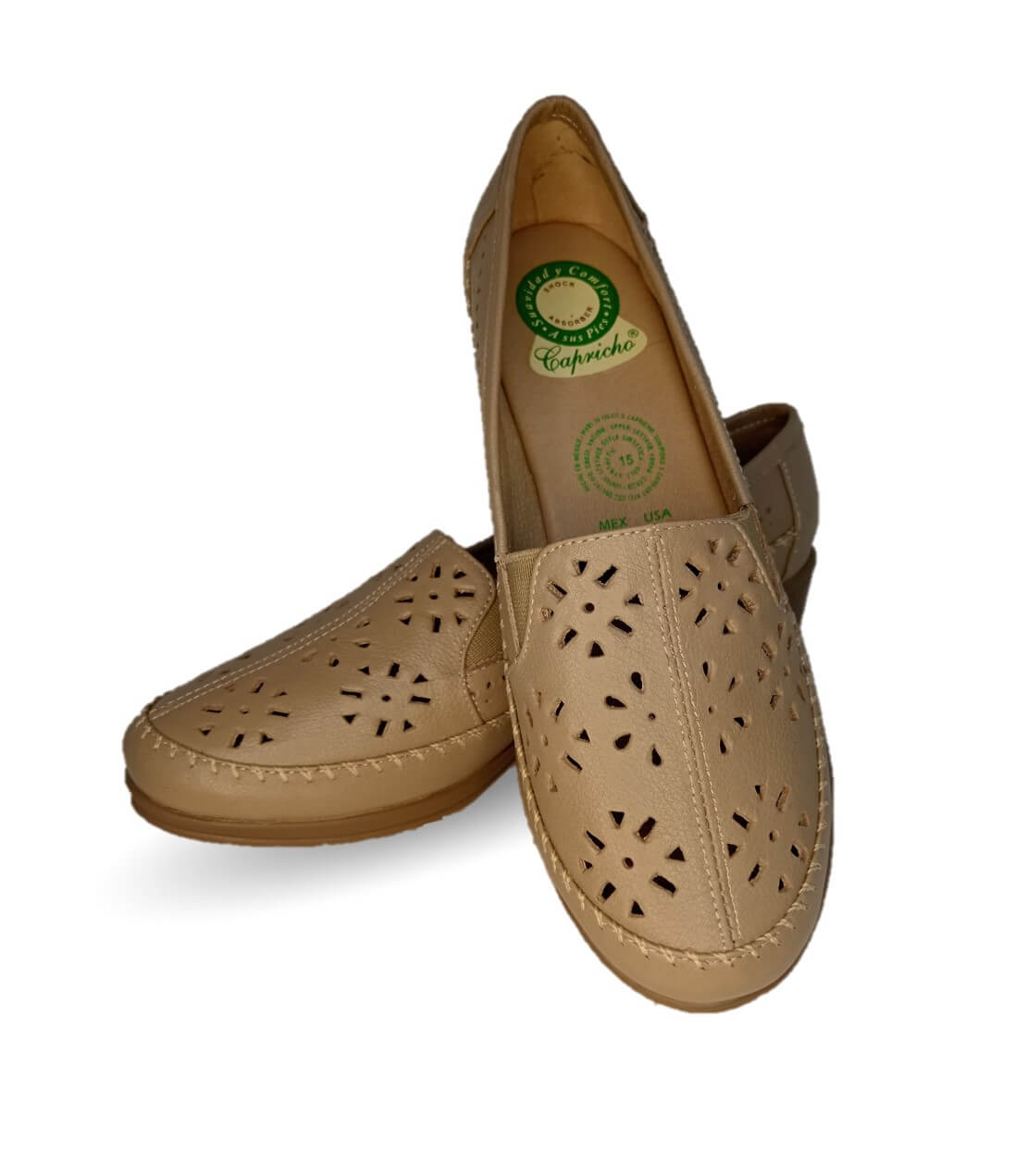 Zapato de Confort y Casual de piel de ternera con Shock Point Capricho 6254 Roca para mujer