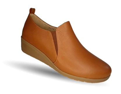 Zapato tipo Botín de Confort y Casual de piel de ternera con Shock Point Capricho 6258 Brandy para mujer