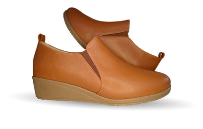 Zapato tipo Botín de Confort y Casual de piel de ternera con Shock Point Capricho 6258 Brandy para mujer