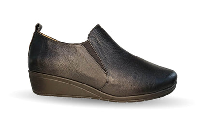 Zapato tipo Botín de Confort y Casual de piel de ternera con Shock Point Capricho 6258 Negro para mujer