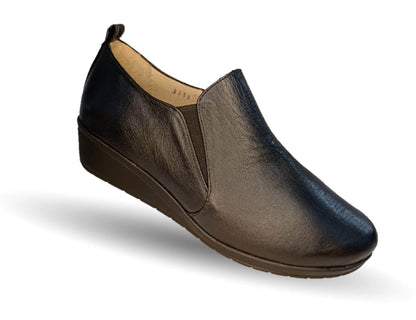 Zapato tipo Botín de Confort y Casual de piel de ternera con Shock Point Capricho 6258 Negro para mujer