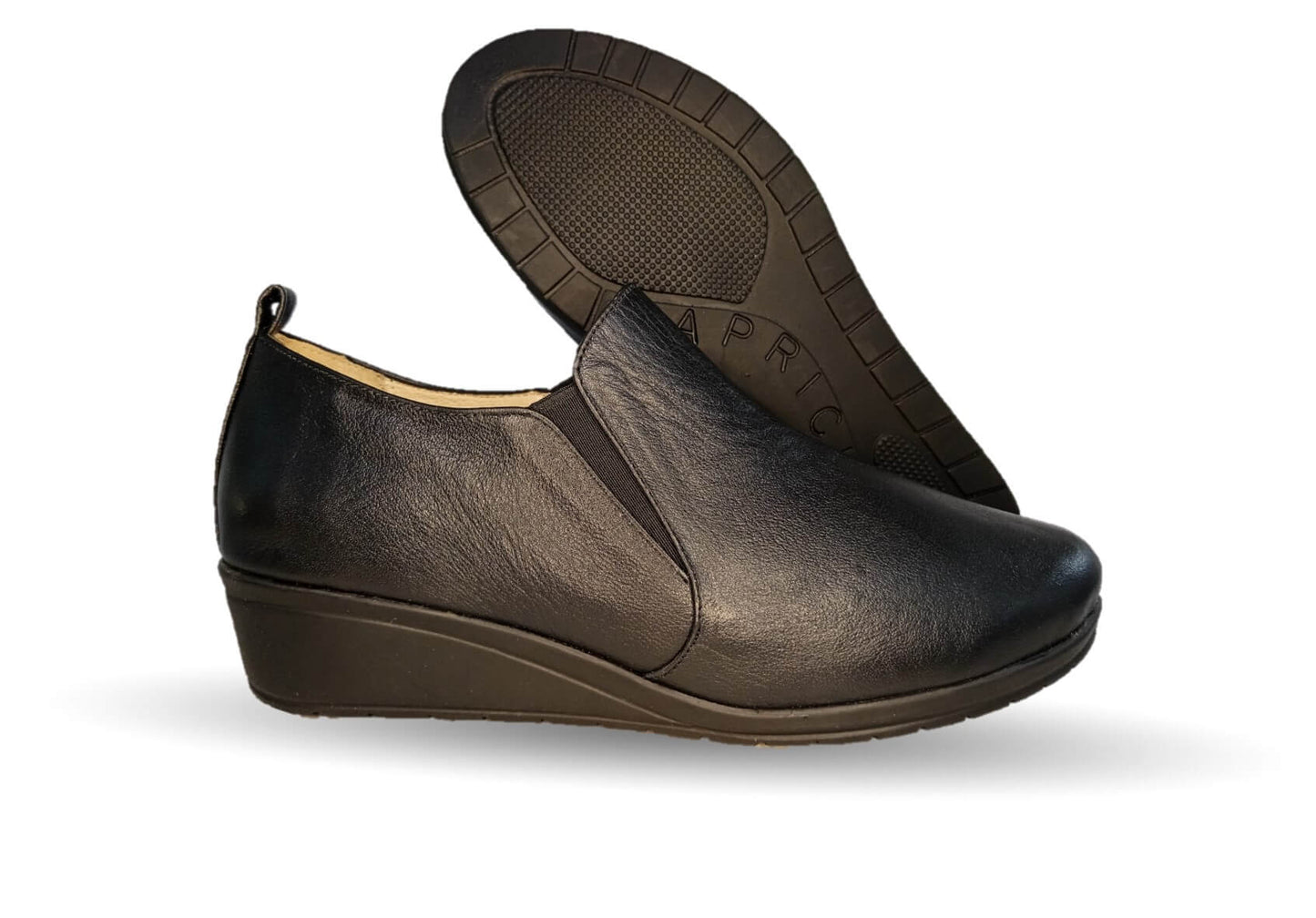 Zapato tipo Botín de Confort y Casual de piel de ternera con Shock Point Capricho 6258 Negro para mujer