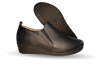 Zapato tipo Botín de Confort y Casual de piel de ternera con Shock Point Capricho 6258 Negro para mujer