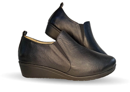 Zapato tipo Botín de Confort y Casual de piel de ternera con Shock Point Capricho 6258 Negro para mujer