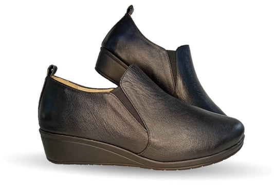 Zapato tipo Botín de Confort y Casual de piel de ternera con Shock Point Capricho 6258 Negro para mujer