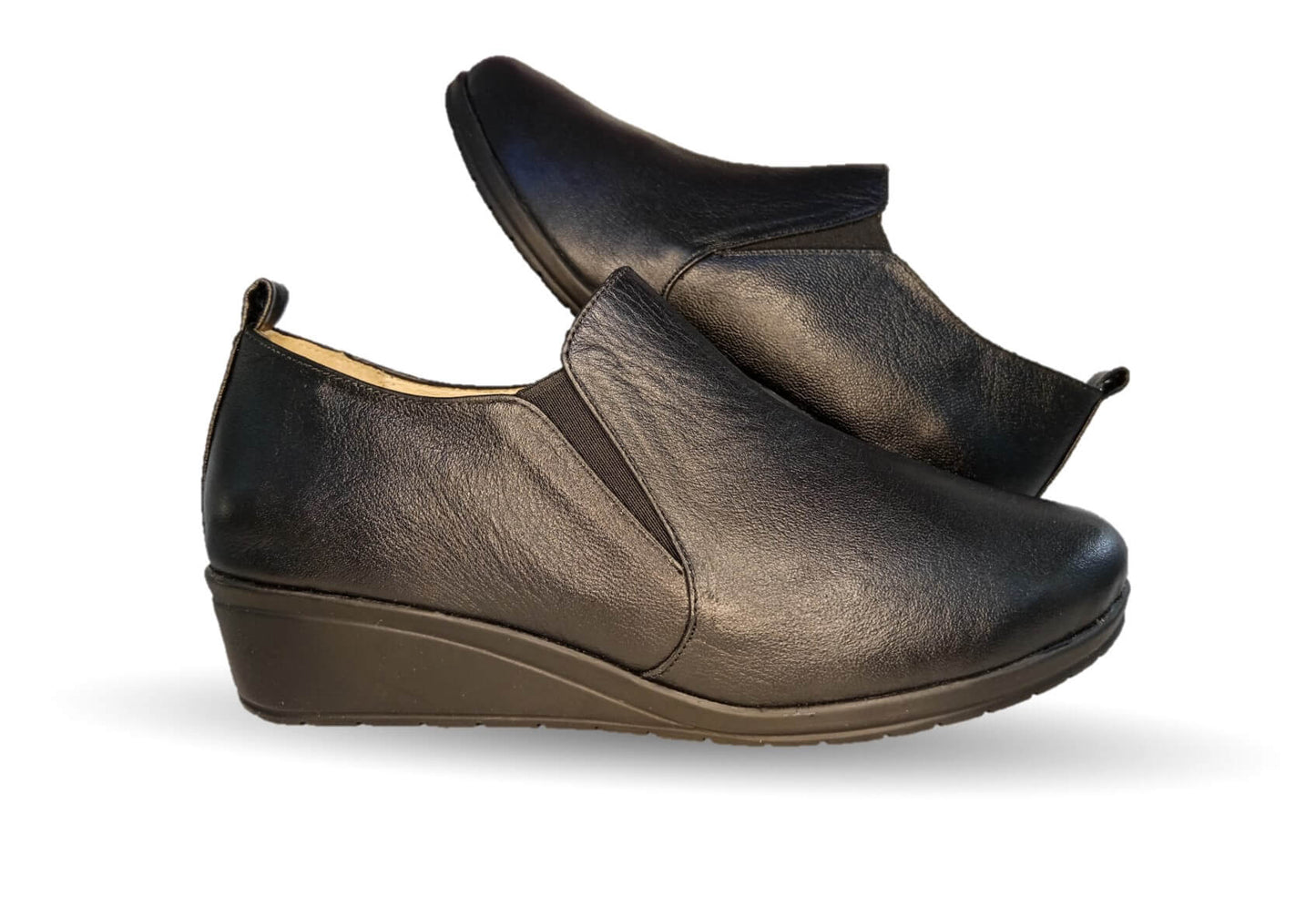 Zapato tipo Botín de Confort y Casual de piel de ternera con Shock Point Capricho 6258 Negro para mujer