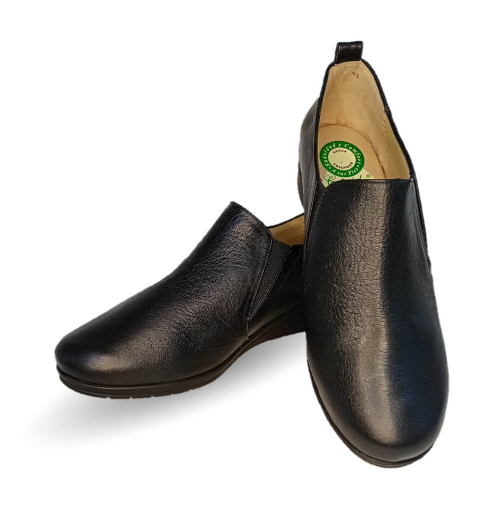 Zapato tipo Botín de Confort y Casual de piel de ternera con Shock Point Capricho 6258 Negro para mujer