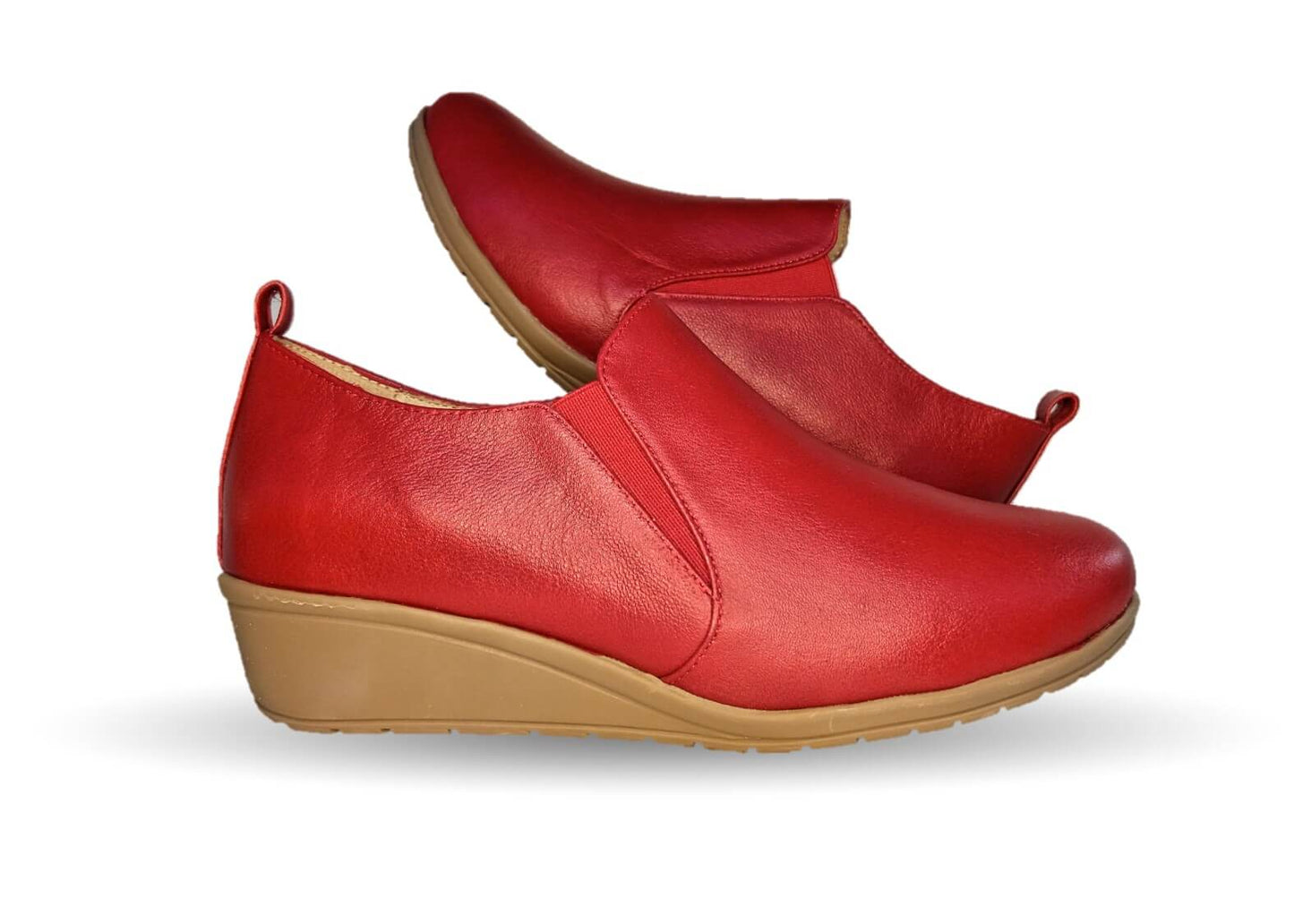 Zapato tipo Botín de Confort y Casual de piel de ternera con Shock Point Capricho 6258 Red para mujer
