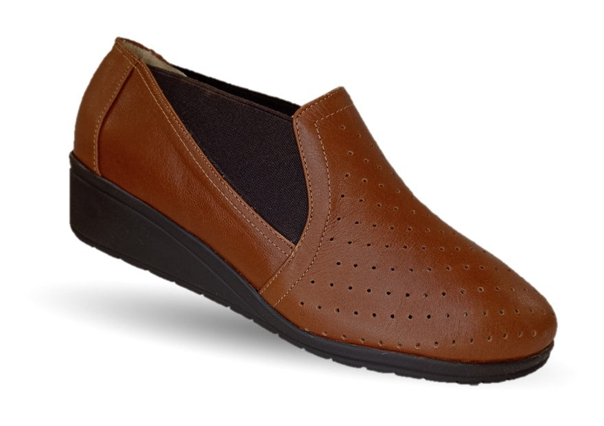 Botín de Confort y Casual de piel de ternera con Shock Point Capricho 6277 Brandy para mujer