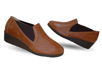 Botín de Confort y Casual de piel de ternera con Shock Point Capricho 6277 Brandy para mujer