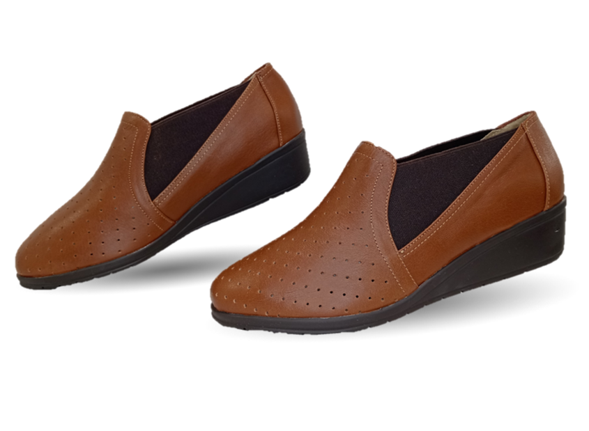 Botín de Confort y Casual de piel de ternera con Shock Point Capricho 6277 Brandy para mujer