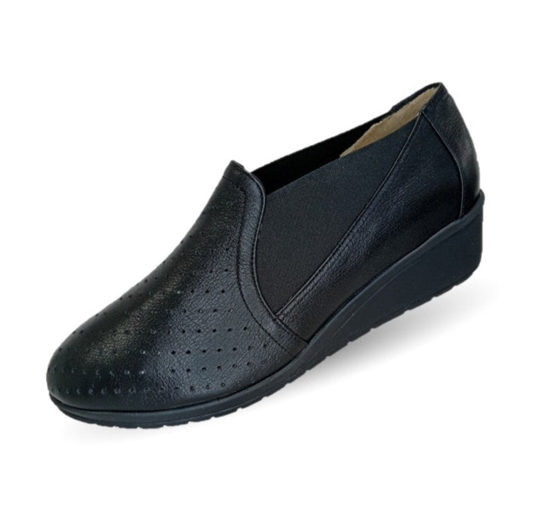 Botín de Confort y Casual de piel de ternera con Shock Point Capricho 6277 Negro para mujer