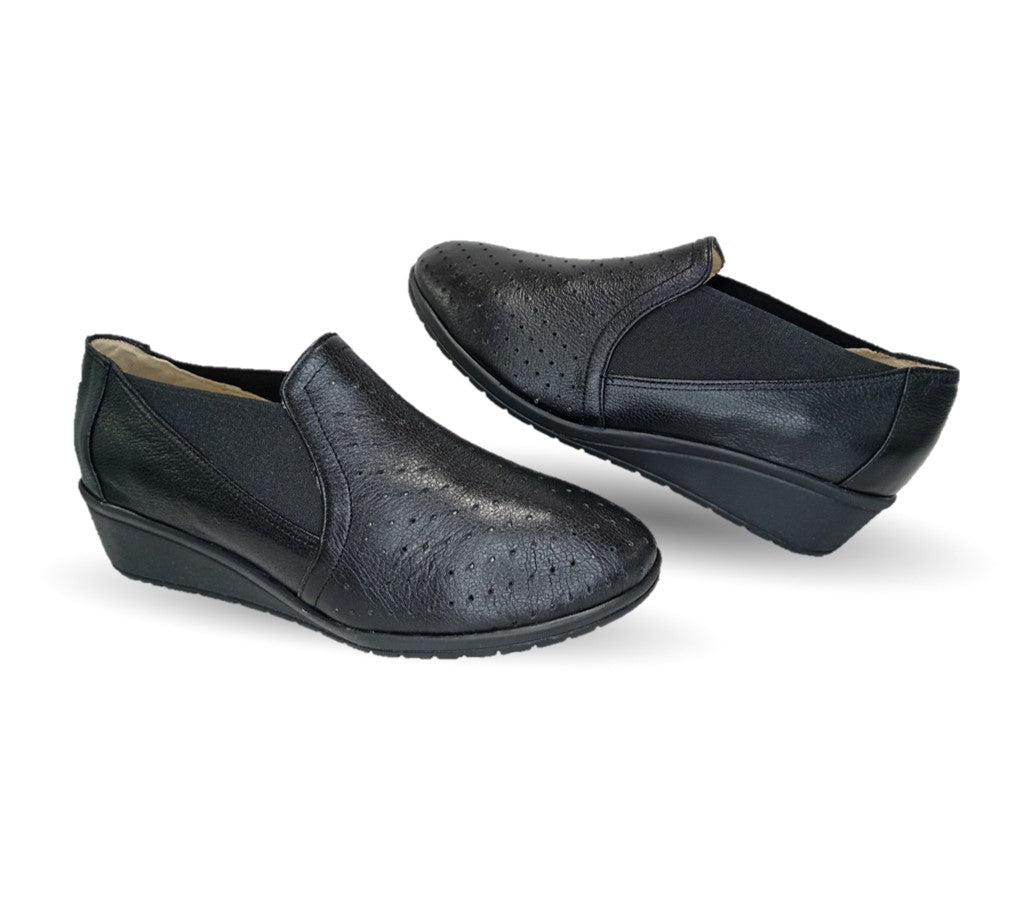 Botín de Confort y Casual de piel de ternera con Shock Point Capricho 6277 Negro para mujer