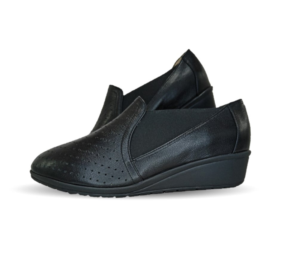 Botín de Confort y Casual de piel de ternera con Shock Point Capricho 6277 Negro para mujer