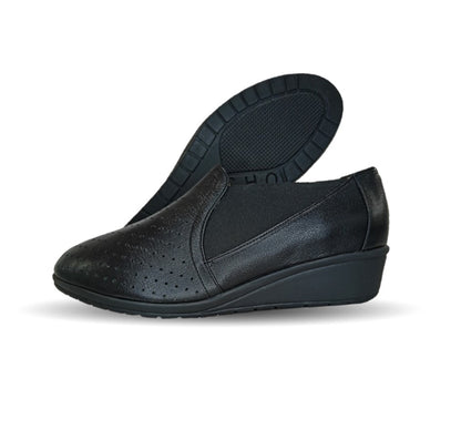 Botín de Confort y Casual de piel de ternera con Shock Point Capricho 6277 Negro para mujer