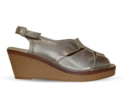 Sandalia de Confort de piel de ternera con Shock Point Capricho 66008 Seda para mujer