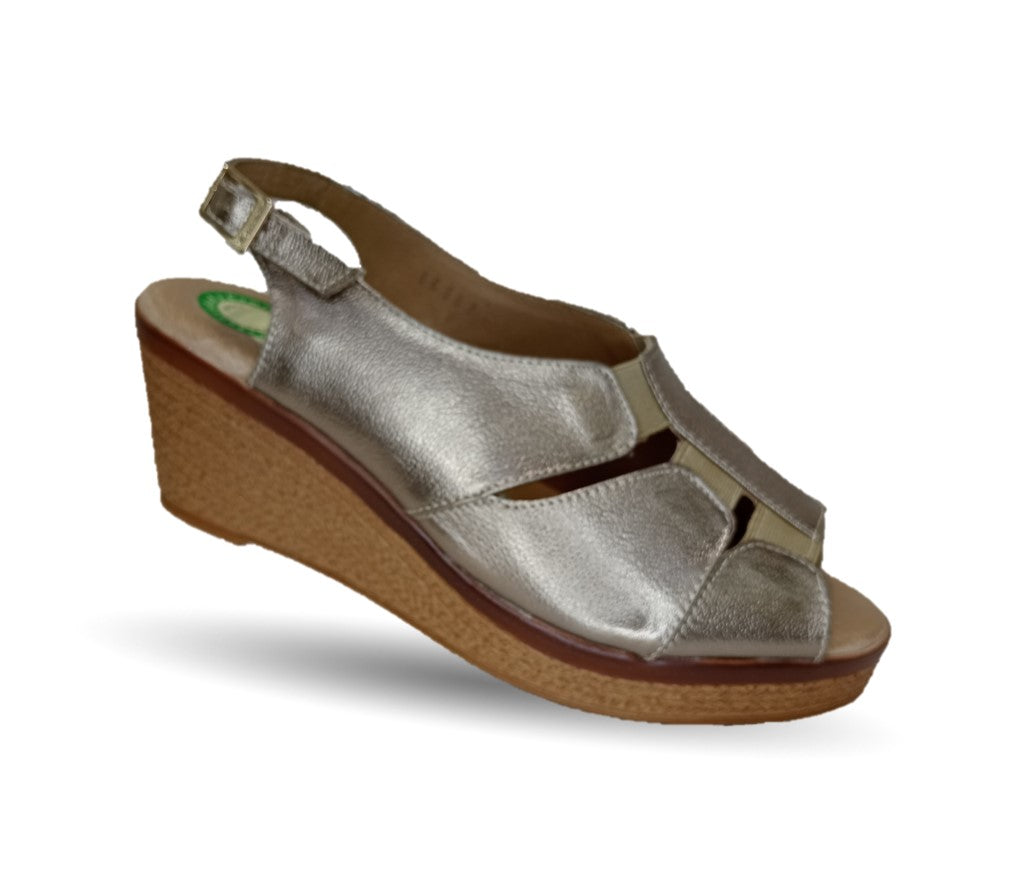 Sandalia de Confort de piel de ternera con Shock Point Capricho 66008 Seda para mujer