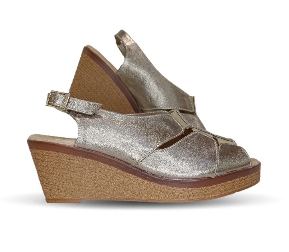 Sandalia de Confort de piel de ternera con Shock Point Capricho 66008 Seda para mujer