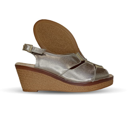 Sandalia de Confort de piel de ternera con Shock Point Capricho 66008 Seda para mujer