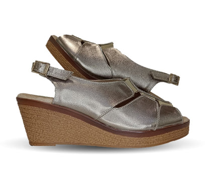 Sandalia de Confort de piel de ternera con Shock Point Capricho 66008 Seda para mujer