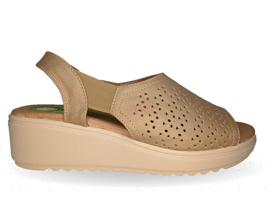 Sandalia de Confort de piel de ternera con Shock Point Capricho 70020 Patina para mujer