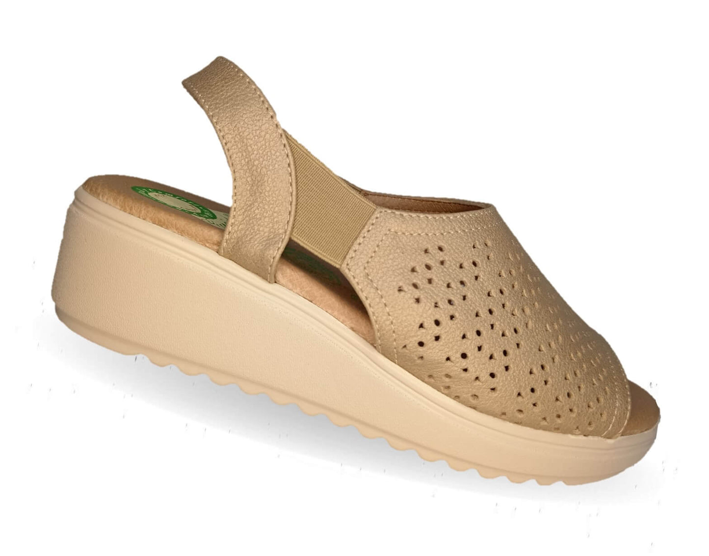 Sandalia de Confort de piel de ternera con Shock Point Capricho 70020 Patina para mujer
