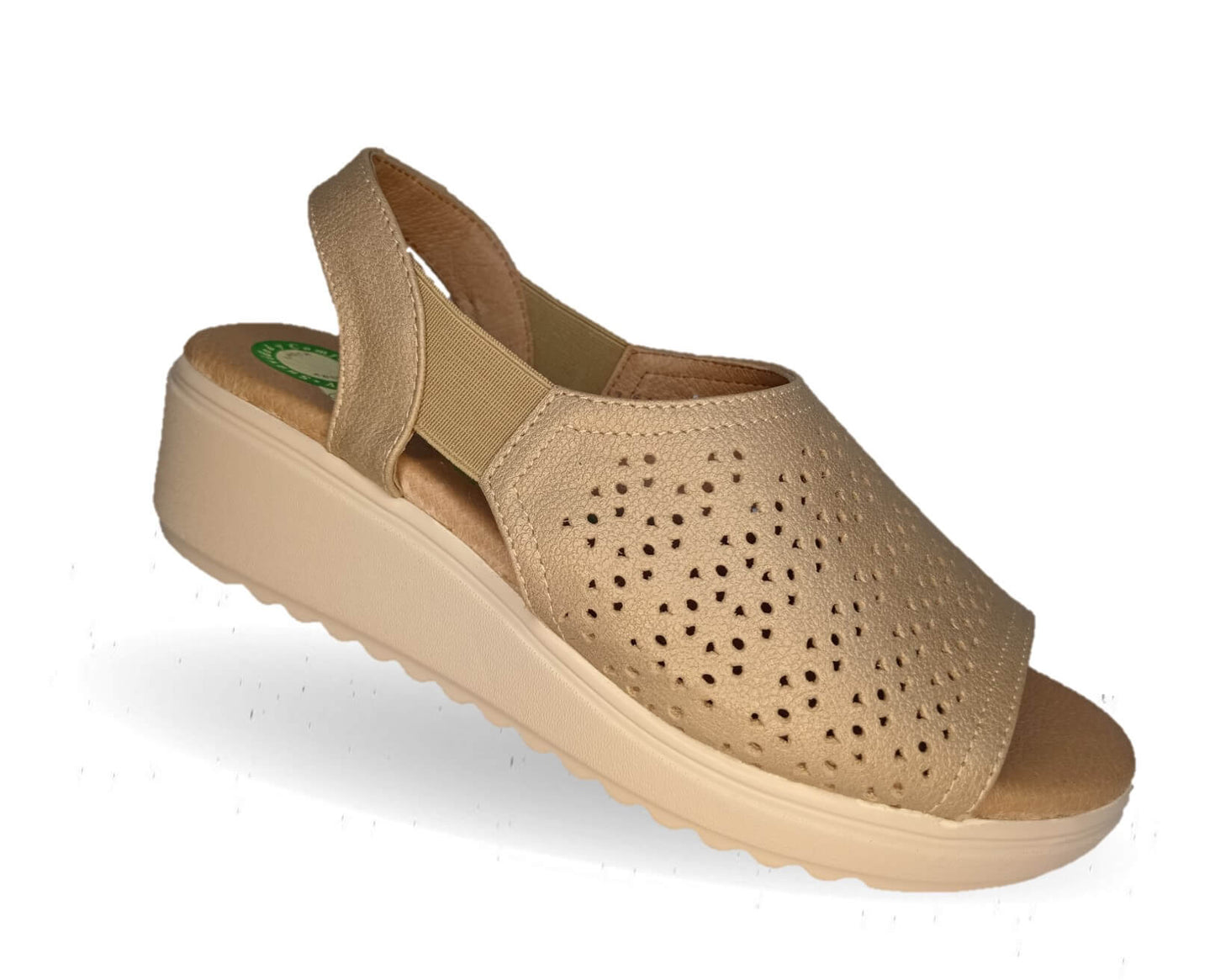 Sandalia de Confort de piel de ternera con Shock Point Capricho 70020 Patina para mujer