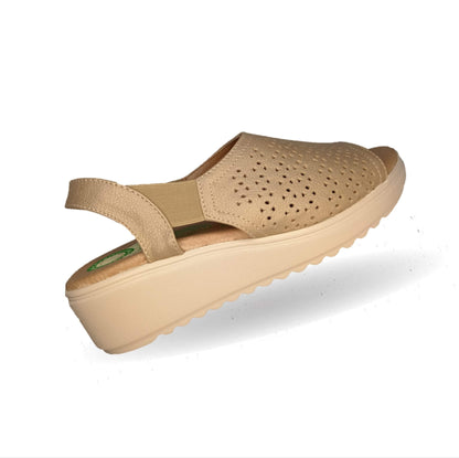 Sandalia de Confort de piel de ternera con Shock Point Capricho 70020 Patina para mujer