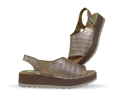 Sandalia de Confort de piel de ternera con Shock Point Capricho 70020 Seda para mujer