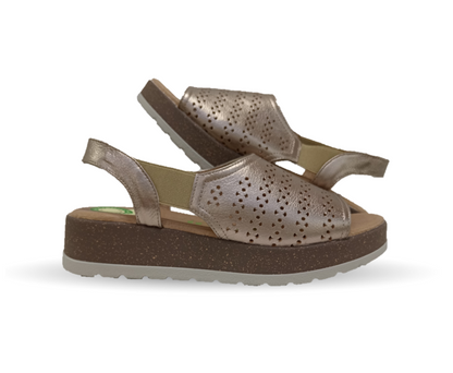 Sandalia de Confort de piel de ternera con Shock Point Capricho 70020 Seda para mujer