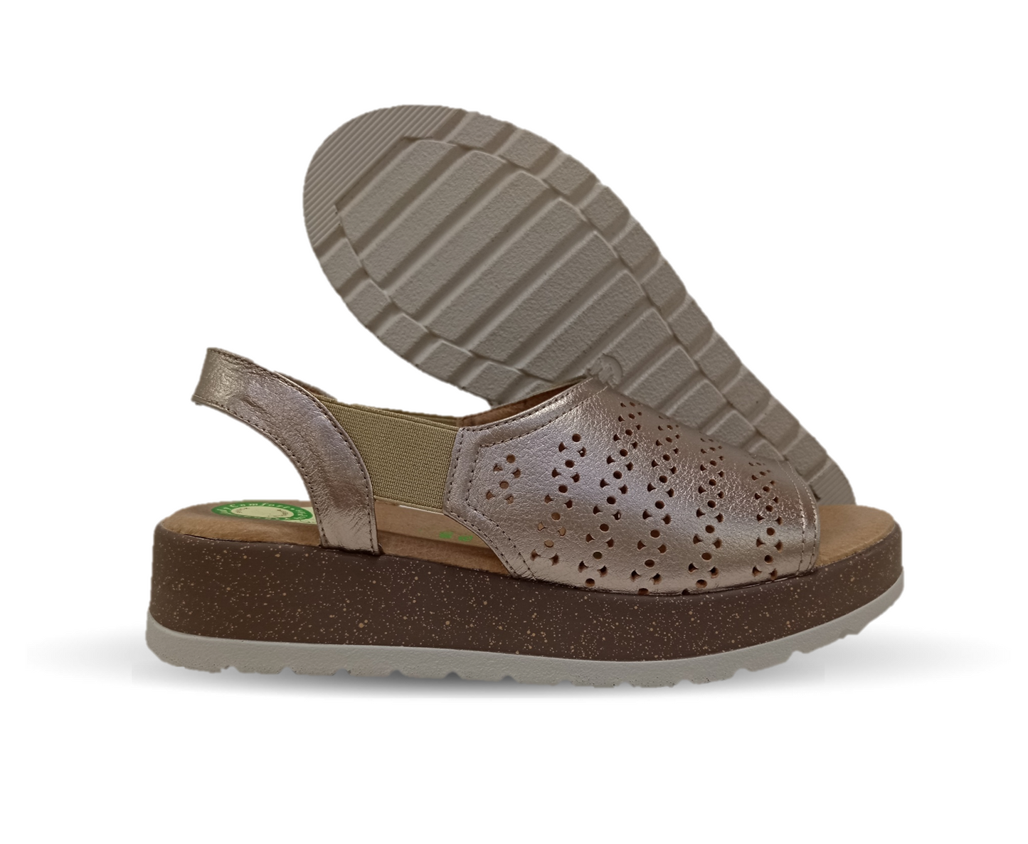 Sandalia de Confort de piel de ternera con Shock Point Capricho 70020 Seda para mujer