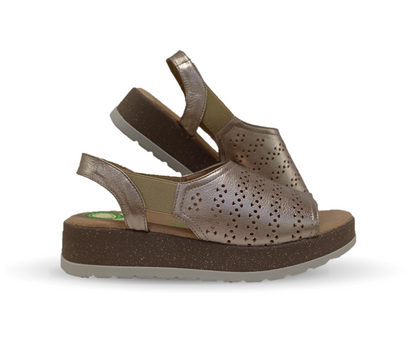 Sandalia de Confort de piel de ternera con Shock Point Capricho 70020 Seda para mujer