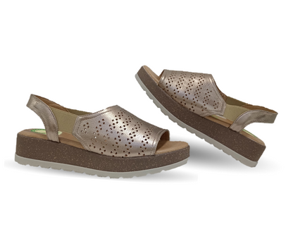 Sandalia de Confort de piel de ternera con Shock Point Capricho 70020 Seda para mujer