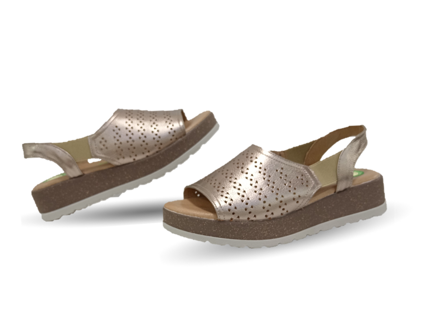Sandalia de Confort de piel de ternera con Shock Point Capricho 70020 Seda para mujer