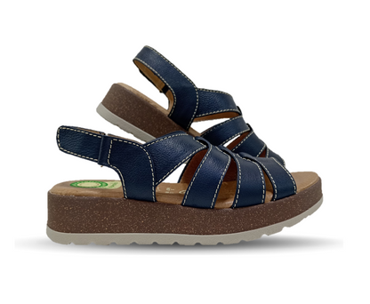 Sandalia de Confort de piel de ternera con Shock Point Capricho 70052 Navy para mujer