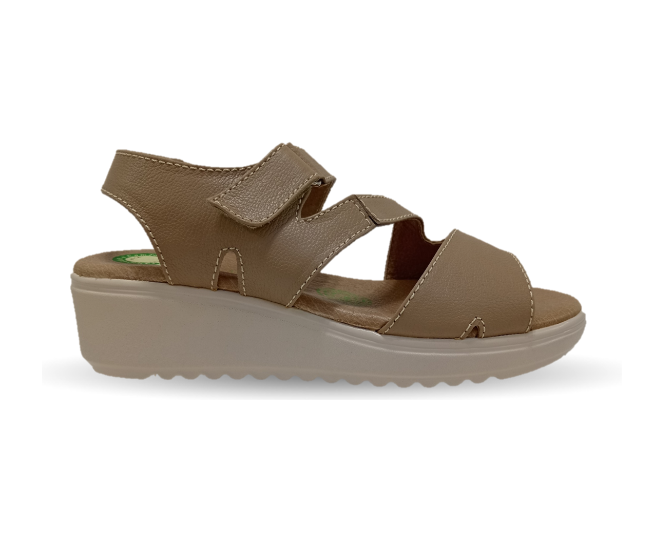 Sandalia de Confort de piel de ternera con Shock Point Capricho 70054 Nude para mujer