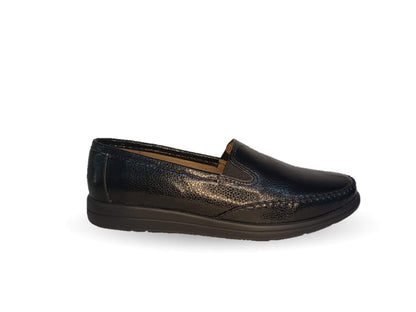 Zapato de Confort y Casual de piel de ternera con Shock Point Capricho 72013 Negro para mujer