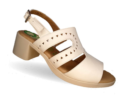 Sandalia de Confort de piel de ternera con Shock Point Capricho 78004 Blanco para mujer