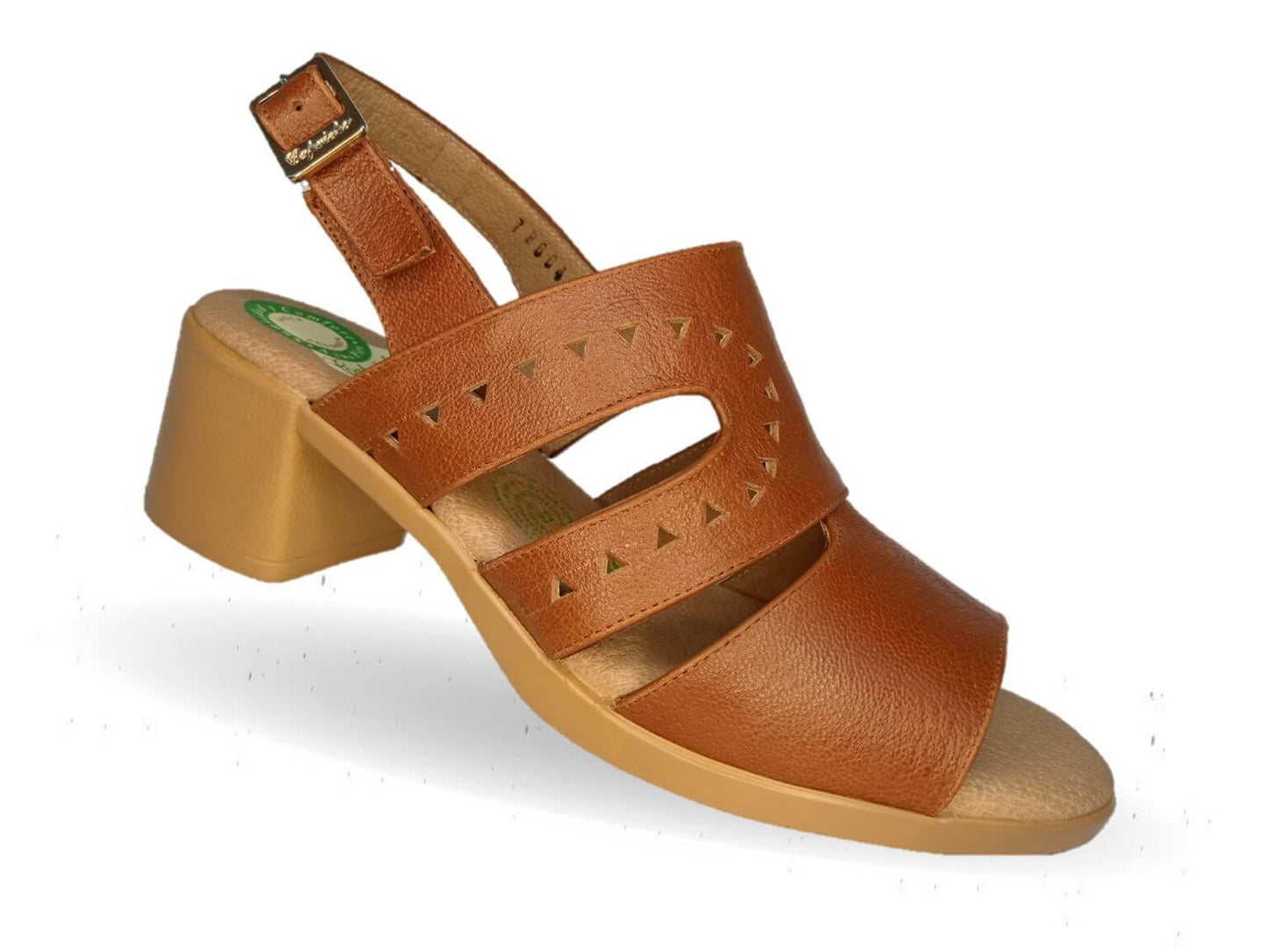 Sandalia de Confort de piel de ternera con Shock Point Capricho 78004 Brandy para mujer