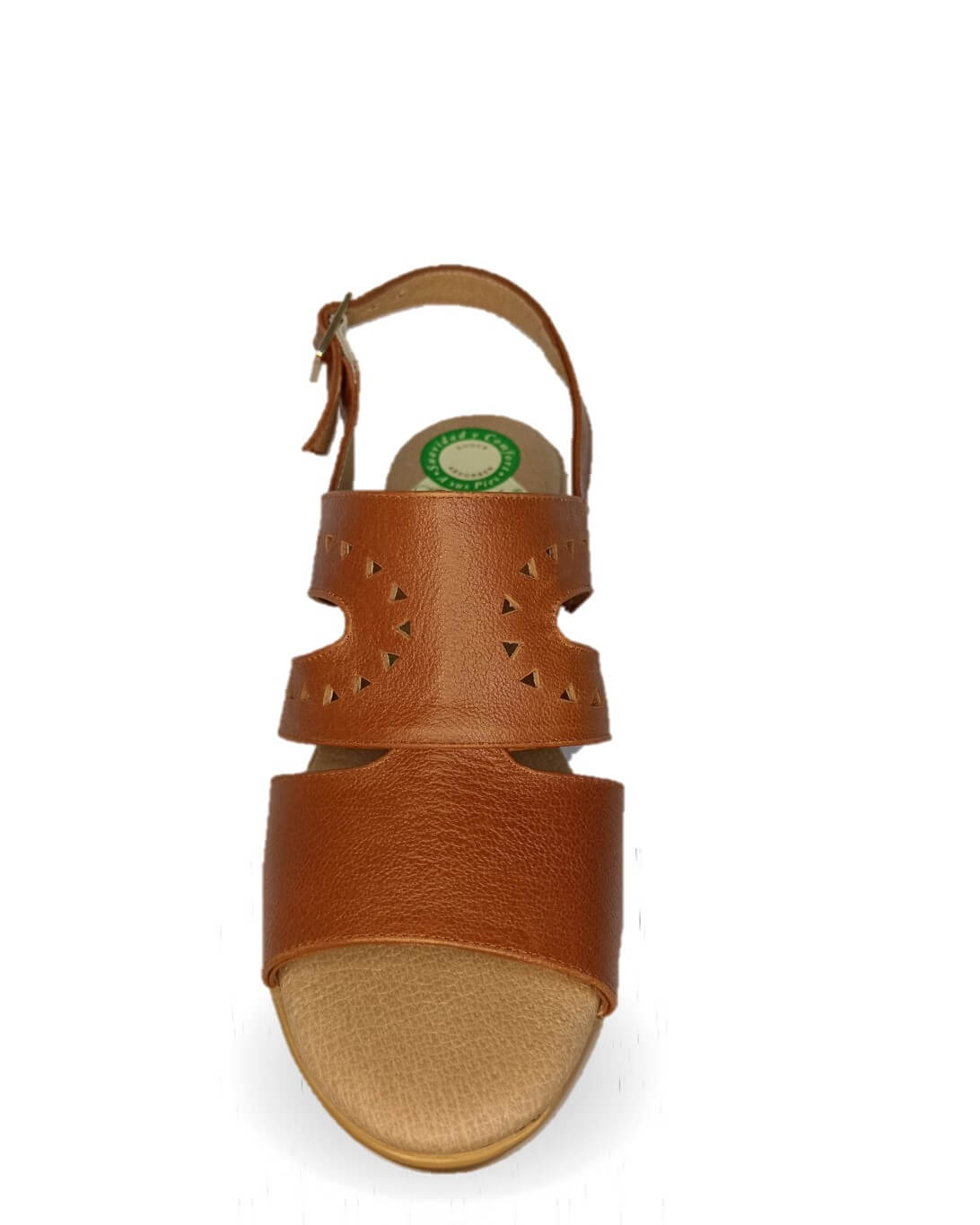 Sandalia de Confort de piel de ternera con Shock Point Capricho 78004 Brandy para mujer