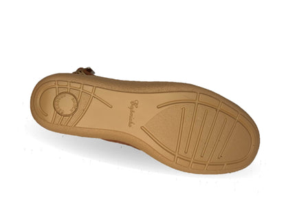 Sandalia de Confort de piel de ternera con Shock Point Capricho 84001 Brandy para mujer